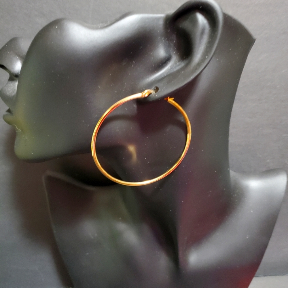 2 inch gold earrings